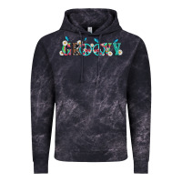 Cloud Black groovy with peace  sign flowers Vintage Hoodie - Artiststas