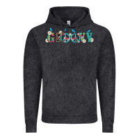 Vintage Black groovy with peace  sign flowers Vintage Hoodie - Artiststas