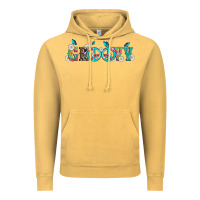 Vintage Mustard groovy with peace  sign flowers Vintage Hoodie - Artiststas