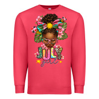 Cardinal July Girl Afro Woman Summer Premium Sweatshirt - texasbilliewilder