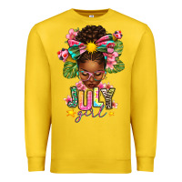 Lemon July Girl Afro Woman Summer Premium Sweatshirt - texasbilliewilder
