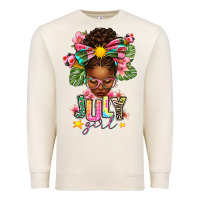 Sandshell July Girl Afro Woman Summer Premium Sweatshirt - texasbilliewilder