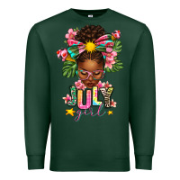 Sports Green July Girl Afro Woman Summer Premium Sweatshirt - texasbilliewilder