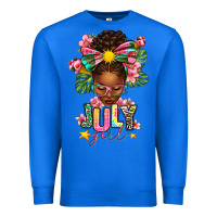 True Royal July Girl Afro Woman Summer Premium Sweatshirt - texasbilliewilder