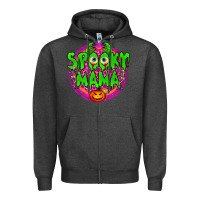 Charcoal Heather spooky mama Zipper Hoodie - BundleAndBundleShop