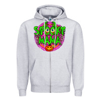Heather Grey spooky mama Zipper Hoodie - BundleAndBundleShop