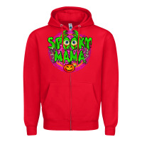 Red spooky mama Zipper Hoodie - BundleAndBundleShop