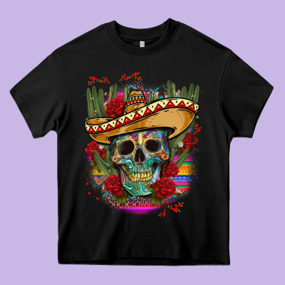 Mexican Skeleton Heavy Core Tee Designed By Cts Tumbler Store