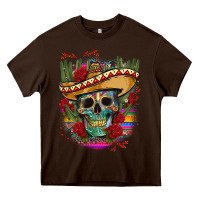 Chocolate Brown mexican skeleton Heavy Core Tee - CTS Tumbler Store
