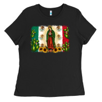 Black mexican flag our lady of guadalupe Ladies Tee - JahusDesignShop