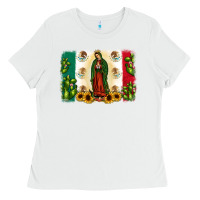 White mexican flag our lady of guadalupe Ladies Tee - JahusDesignShop