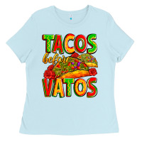 Baby Blue tacos before vatos Ladies Tee - Zillion Design Studio