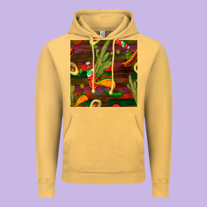 Mexican Food Seamless Pattern Vintage Hoodie Designed By Bundleandbundleshop