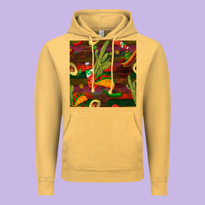 Mexican Food Seamless Pattern Vintage Hoodie Designed By Bundleandbundleshop