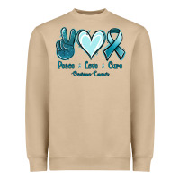 Mushroom Peace Love Cure Ovarian Cancer Heavyweight Sweatshirt - Jasminsmagicworld