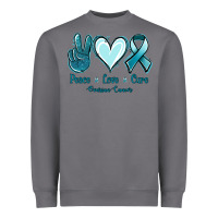 Storm Peace Love Cure Ovarian Cancer Heavyweight Sweatshirt - Jasminsmagicworld