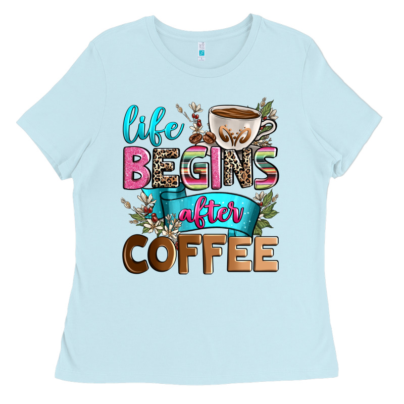 Life Begins After Coffee Ladies Tee by Zillion Design Studio | Teevron