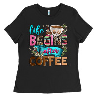 Black life begins after coffee Ladies Tee - Zillion Design Studio