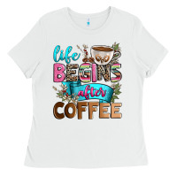 White life begins after coffee Ladies Tee - Zillion Design Studio