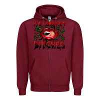 Burgundy it's halloween bitches Zipper Hoodie - BundleAndBundleShop