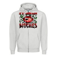 Dove Grey it's halloween bitches Zipper Hoodie - BundleAndBundleShop