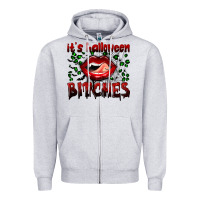 Heather Grey it's halloween bitches Zipper Hoodie - BundleAndBundleShop