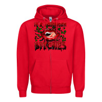 Red it's halloween bitches Zipper Hoodie - BundleAndBundleShop