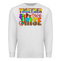 Oatmeal Heather LGBTQ+ together we rise Premium Sweatshirt - NancyCooperArtShop
