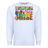 White LGBTQ+ together we rise Premium Sweatshirt - NancyCooperArtShop