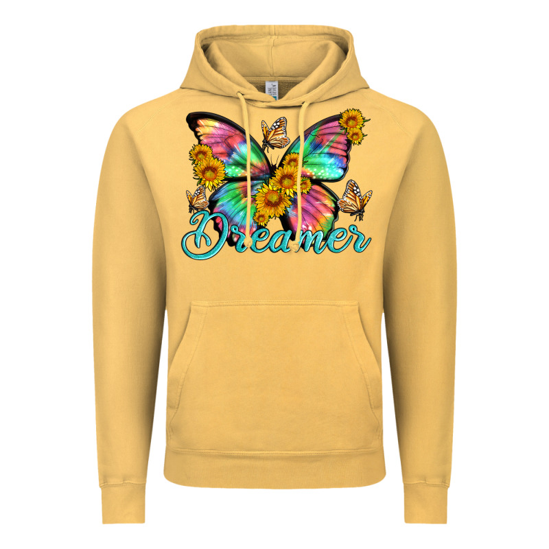 Dreamer With Butterfly And Sunflowers Vintage Hoodie by Artiststas | Teevron