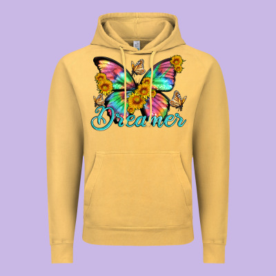 Dreamer With Butterfly And Sunflowers Vintage Hoodie Designed By Artiststas