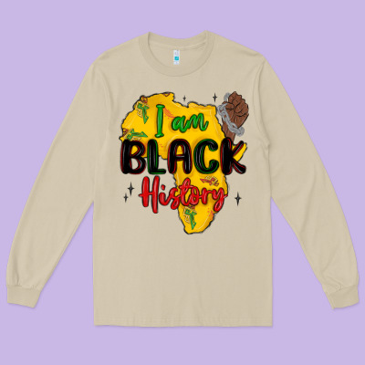 I Am Black History Long Sleeve Tee Designed By Maliassmallbusiness