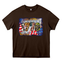 Chocolate Brown 1776 4th of july background Heavy Core Tee - BarkalooDesign