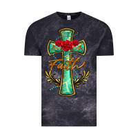 Cloud Black cross faith Vintage Tee - BarkalooDesign