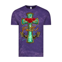 Cloud Purple cross faith Vintage Tee - BarkalooDesign