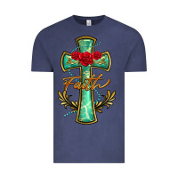 Vintage Denim cross faith Vintage Tee - BarkalooDesign