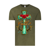 Vintage Olive cross faith Vintage Tee - BarkalooDesign