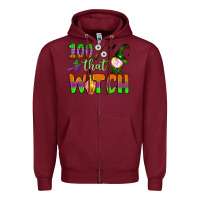 Burgundy 100  that witch Zipper Hoodie - BundleAndBundleShop