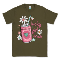 Army Green lucky girl drink Classic Tee - MaliasSmallBusiness