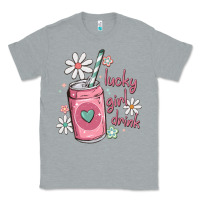 Heather Grey lucky girl drink Classic Tee - MaliasSmallBusiness