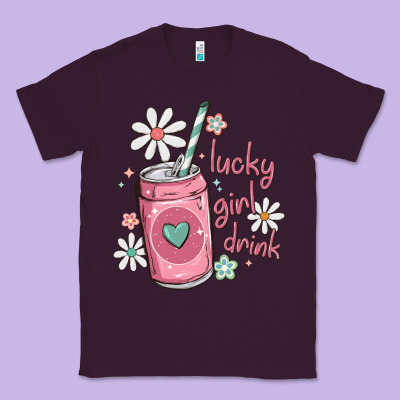 Lucky Girl Drink Classic Tee Designed By Maliassmallbusiness