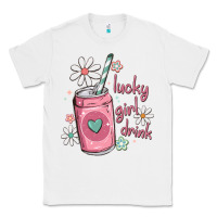 White lucky girl drink Classic Tee - MaliasSmallBusiness