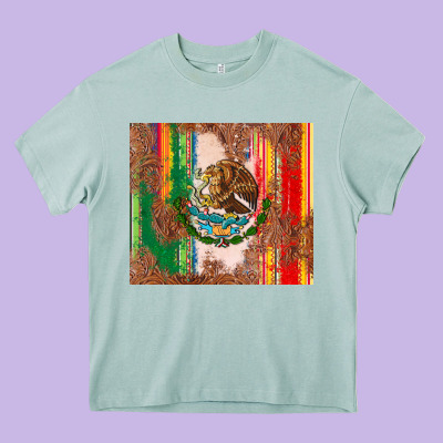 Mexican Flag Serape Heavy Core Tee Designed By Cts Tumbler Store