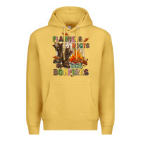 Antique Gold Flannels boots and bonfires Premium Hoodie - NancyCooperArtShop