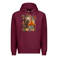 Burgundy Flannels boots and bonfires Premium Hoodie - NancyCooperArtShop