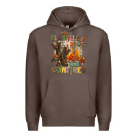 Coffee Flannels boots and bonfires Premium Hoodie - NancyCooperArtShop
