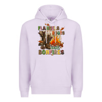 Lilac Flannels boots and bonfires Premium Hoodie - NancyCooperArtShop