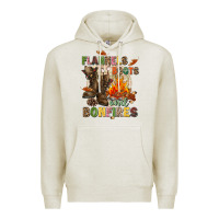 Oatmeal Heather Flannels boots and bonfires Premium Hoodie - NancyCooperArtShop