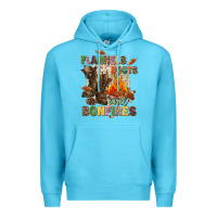 Ocean Blue Flannels boots and bonfires Premium Hoodie - NancyCooperArtShop