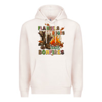 Pale Pink Flannels boots and bonfires Premium Hoodie - NancyCooperArtShop